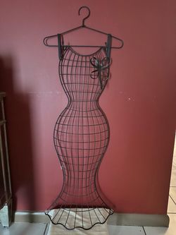 Vintage Female Wire Metal Dress Hanging Display Form