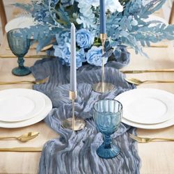 Blue Wedding Decor- Dusty Blue Cheesecloth For Tables