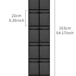 1PC Back Door Shoe Rack with 14 Compartments & Multifunctional Grid Storage Bag, Grey