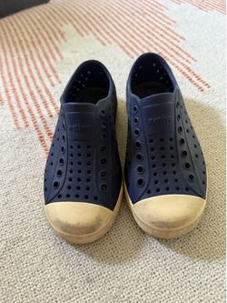 Native Slip-On Unisex Kids Shoes Navy Beige Rubber Casual C10