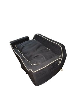 Luxury Lookout II Dog Car Seat, Large, Black/Herringbone Microsuede – New