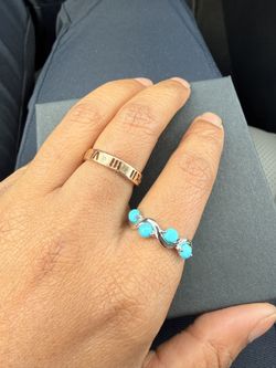 Natural Sleeping Beauty Turquoise Sterling Silver Ring Size 7