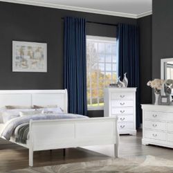 Queen Bed Frame, Mirror, Dresser And Nightstand At A Special price 