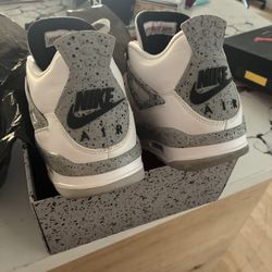 Nike Air Jordan IV White Cement 2016 Sz 9.5