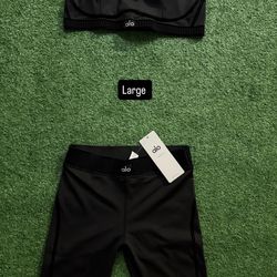 Female alo bra set black