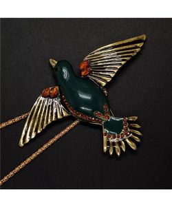 Rhinestone Crystal Pigeon Necklace