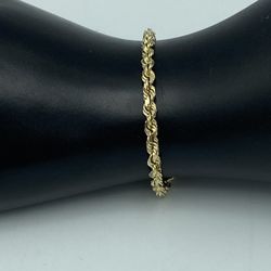 14kt Yellow Gold Rope Bracelet 8”