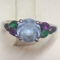 Aquamarine White Gold Ring Size 5
