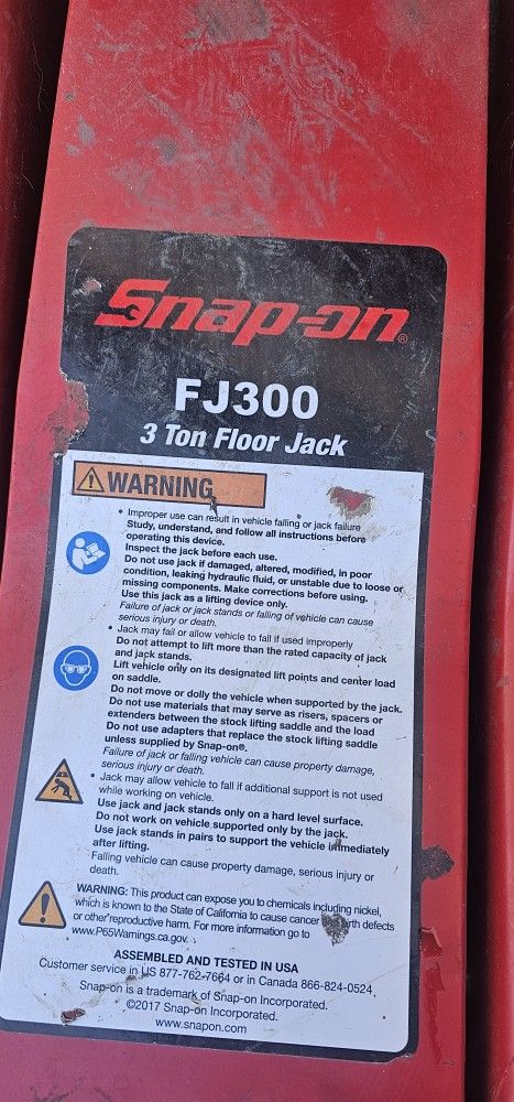 Snap On 3 Ton Jack