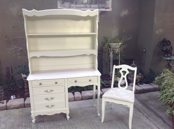 Furniture Home Living French Provincial Desk Hutch And Chair