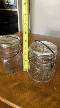 Antique glass storage jars
