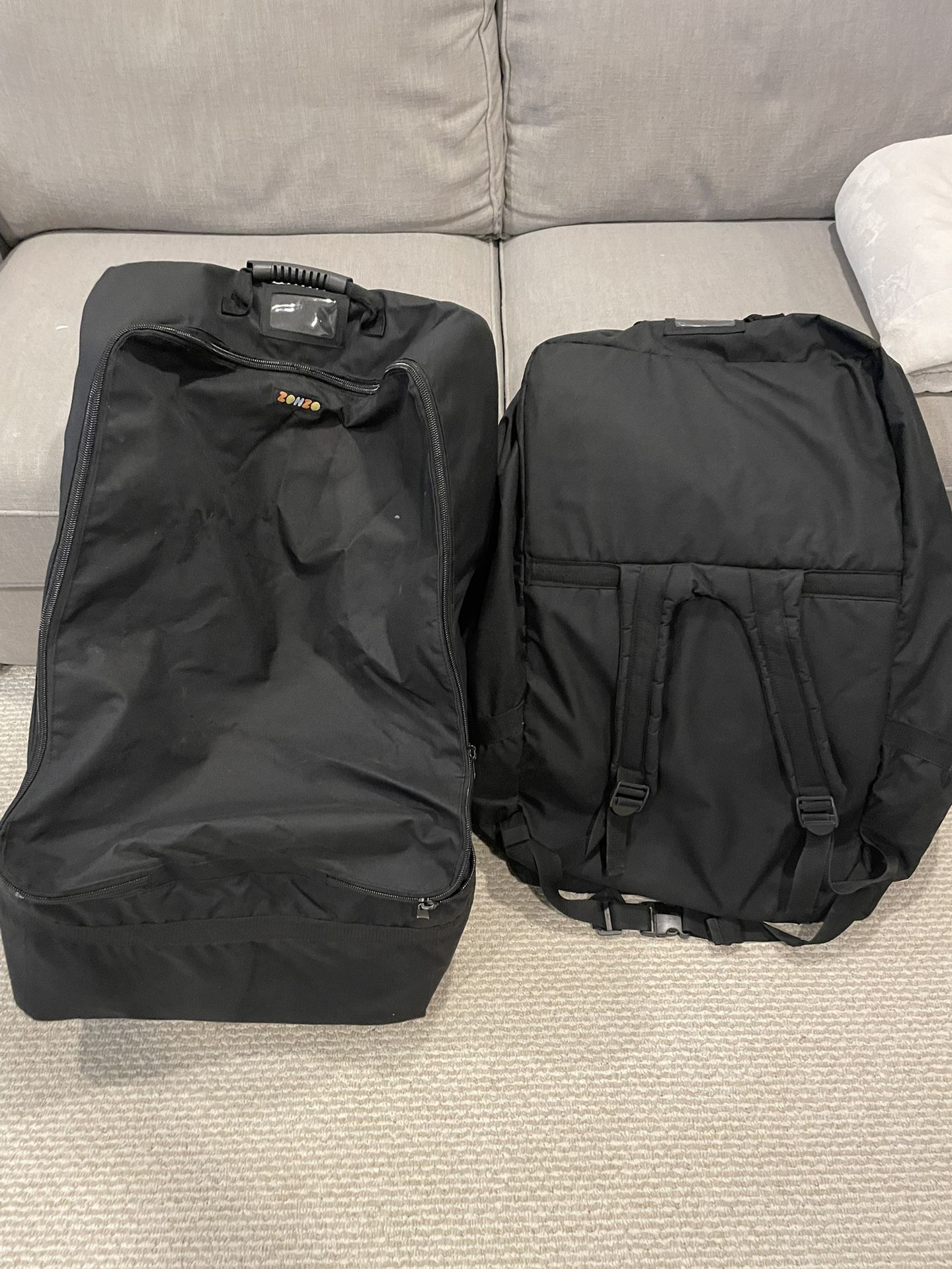 Two Travel Car seat Bags/backpacks
