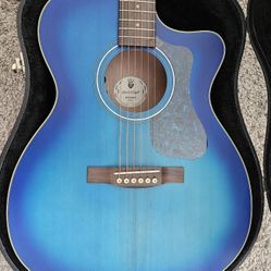 Guild OM240CE Acoustic Electric Guitar With Hard Shell Case