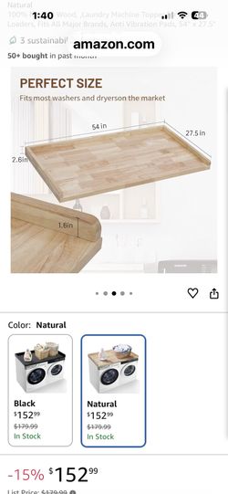 Washer And Dryer Wood Top .