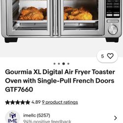 Gourmia Air fryer toaster oven XL