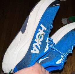 Size 4.5 blue hoka sneakers kids