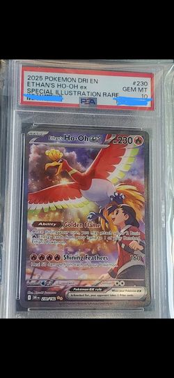 2025 POKEMON DESTINED RIVALS #230 ETHAN'S HO-OH EX PSA 10