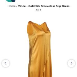 Vince - Gold Silk Sleeveless Slip Dress (All Sizes)