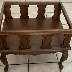 2 Rectangular Glass Top Solid Wood End Tables