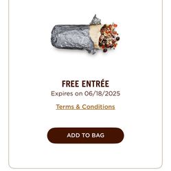 Chipotle Free Entree Coupon Code