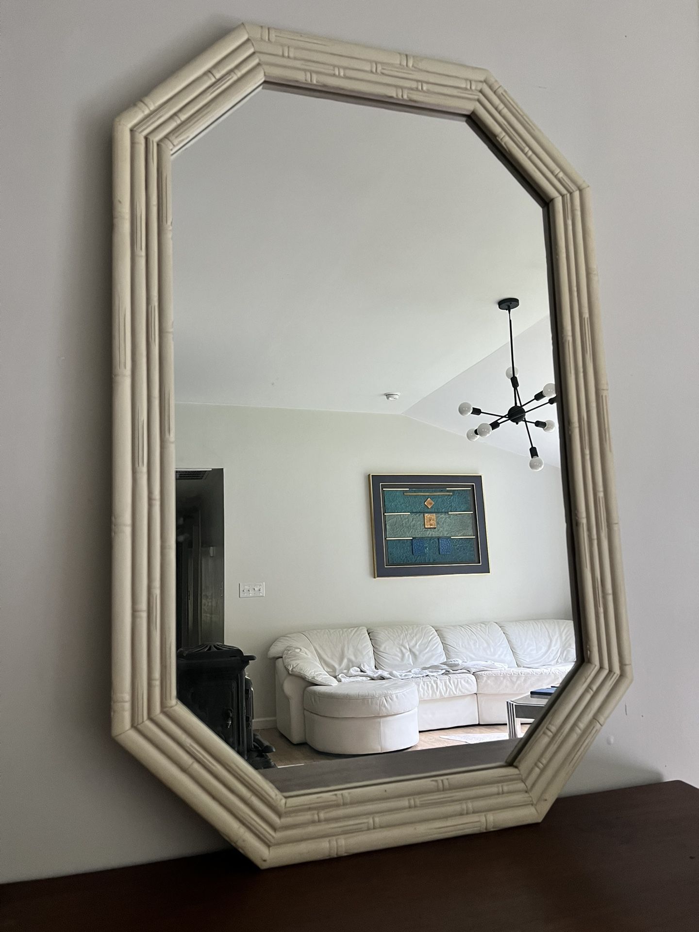 Vintage faux bamboo chinese chippendale mirror 