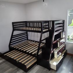Wooden Bunk Beds With Storage 