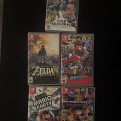 5 Nintendo Switch Games - Zelda, Mario, Smash Bros - $175 OBO