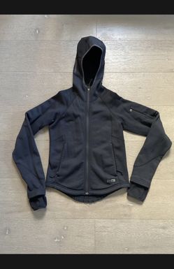 REI WindPro Womens Polartec Jacket XS Xsmall Black Hooded Jacket W/ Monkey Paws