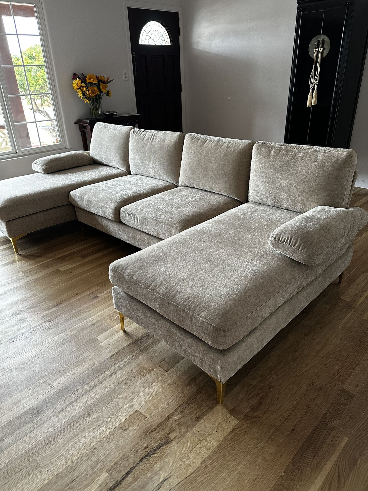 New Chenille Sectional Reduced Price $700