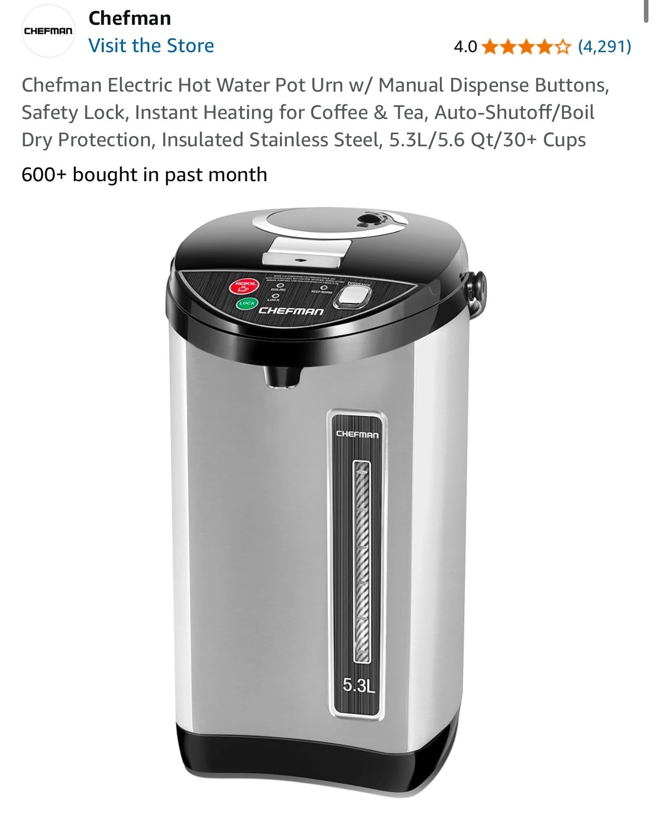 Chefman Water Boiler 