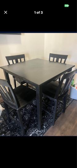 Black high dining table