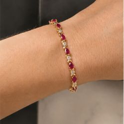 Yellow Gold Ruby & Diamond Bracelet