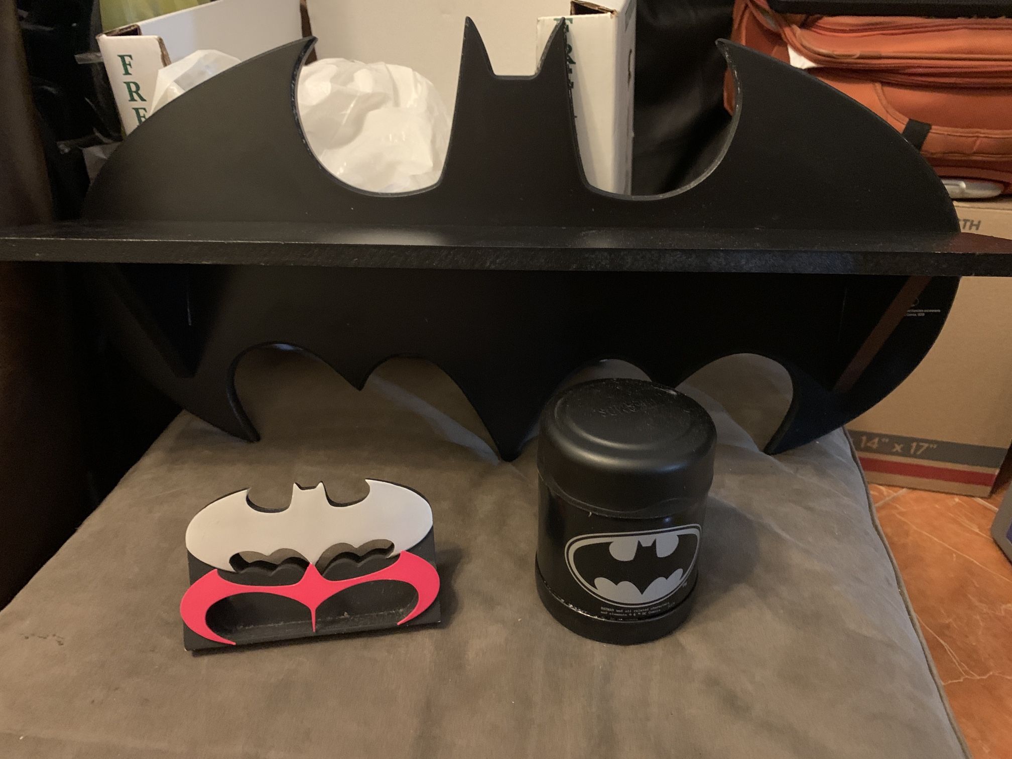 Batman Wall Mount Shelve Card Holder Decor Wood Hobby Lobby DC Spider Man Bowl