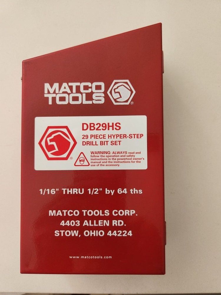 Matco 29pc Hyper Step Drill Bit Set DB29HS