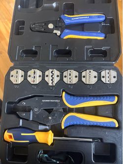 Haisstronica 8PCS Crimping Tool Set - Ratchet Wire Crimping Tool for Heat Shrink,Insulated Nylon,Non-Insulated,Ferrule Wire End,Open Barrel Terminals,