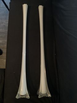 White Frosted Eiffel Vases
