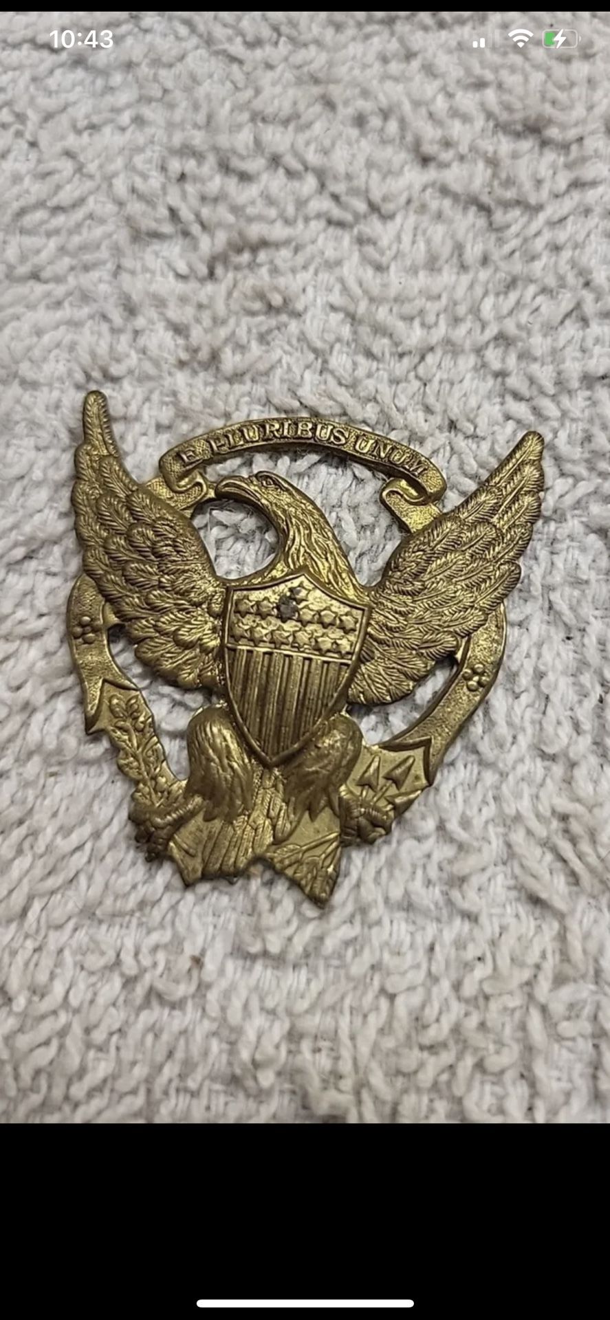 Indian Wars US Army Model 1872 Brass Shako Helmet Plate