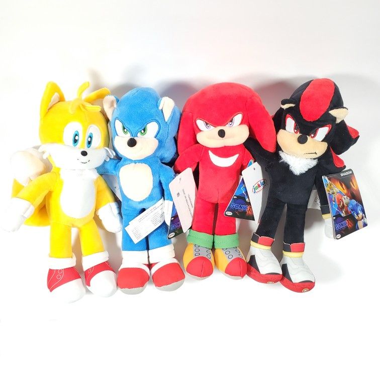 NEW 2024 Sonic The Hedgehog 3 Movie Sonic Plush Jakks Pacific 9” (SET OF 4)