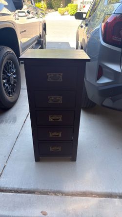 Solid Wood 5-Drawer Lingerie Chest / Tall Nightstand – Good Condition