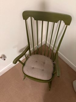 Green Painted Wood Rocking Chair