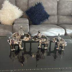 Elephant Trio Collectible Statue Figurine
