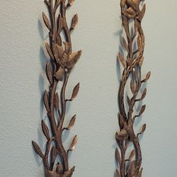 MCM Winzor Gouin Metal Wall Decor Set Of 2 Birds And Tree Size 35"X5" & 33"X5"
