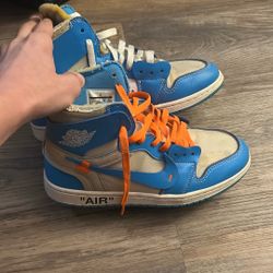 Jordan 1 Off White Blue And Orange Laces