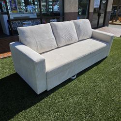 Brand New Sofa Pull Out Bed Beige $399 Corduroy Fabric