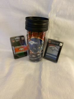 Denver Broncos cup money clip and playing cards
