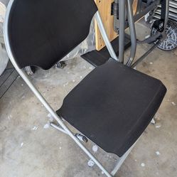 Black folding chairs