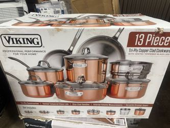 Viking 13-Piece Tri-Ply Copper Cookware Set