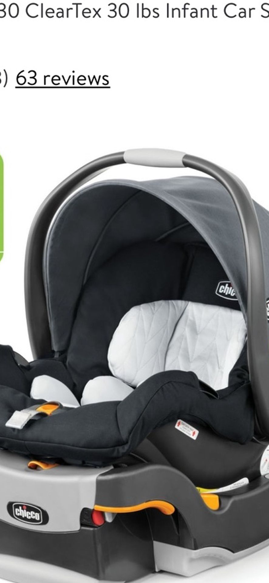 Chicco KeyFit 30 ClearTex 30 lbs Infant Car Seat - Pewter (Grey)