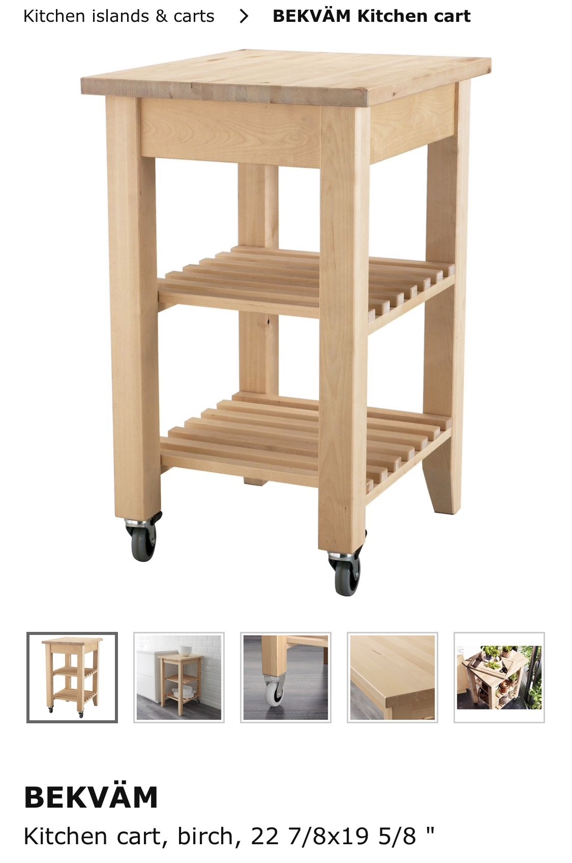 Ikea Bekvam kitchen Cart/island