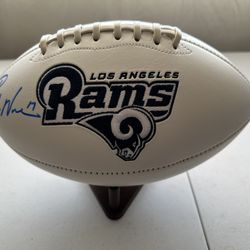 PUKA NACUA SIGNED FULL SIZE LOS ANGELES LA RAMS AUTOGRAPHED FOOTBALL w/COA - 664
